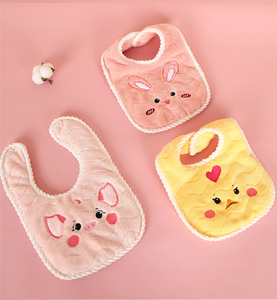 Bavoirs pour bébés en tissu doux avec motif du zodiaque chinois en polaire corail, lavables, pour garçons et filles - Product Image 5