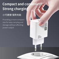 Vente en gros 20W PD QC USB Type C Chargeur EU Plug Fast Mobile Phone & Laptop Adaptateurs pour iPhone pour Samsung QC3.0 Entrée de fonction