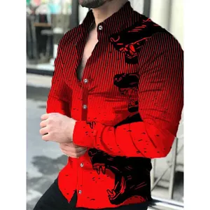 Camicie <span class=keywords><strong>da</strong></span> uomo con Logo personalizzato stampate con <span class=keywords><strong>leone</strong></span> 2023 nuova moda camicia a maniche lunghe taglie forti bottone singolo abbottonatura primavera <span class=keywords><strong>abbigliamento</strong></span> <span class=keywords><strong>da</strong></span> uomo - Product Image 3