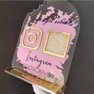 Tùy chỉnh Acrylic mã QR dấu hiệu kinh doanh Phương tiện truyền thông xã hội có thể quét được 4 biểu tượng đa mã QR dấu hiệu vật liệu nhựa cho hàng may mặc trang trí - Product Image 1