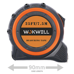 ตลับเมตรแบบมีตัวล็อคอัตโนมัติ ความสูง 25 ฟุต 7.5 เมตร พร้อมใบมีดเหล็ก ทนทานต่อแรงกระแทก  วัสดุพลาสติกป้องกัน  หน่วยเป็นเมตรและนิ้ว - Product Image 2