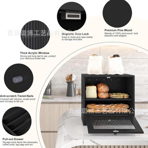 Contenedor ajustable para almacenar pan de 3 niveles con compartimentos para uso en la encimera de la cocina - Product Image 4