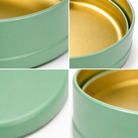Boîte en étain ronde peu profonde, grande capacité, couleur personnalisée, finition mate, boîte cadeau pour biscuits