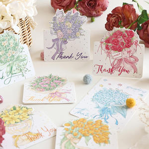 Tarjeta de Felicitación de Papel Impresa a Color para el Día de la Madre, Día de la Mujer, Encuentro Romántico, Día de San Valentín, Día de Acción de Gracias, Día del Maestro, con Diseño Floral - Product Image 3