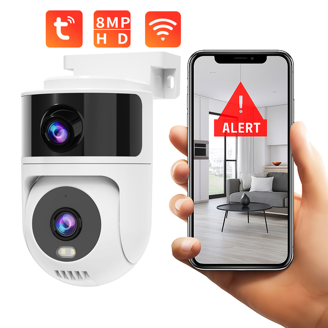 Surveillance Security Outdoor Tuya Wifi Camera HD 1-Year IP Night Vision CMOS Sensor Supports Memory Card Storage Home Use