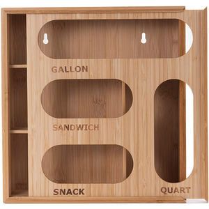 Organisateur de stockage de sac Ziplock en bambou naturel - Product Image 1