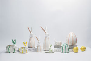 Conejito Conejo de Cerámica con Cesta de <span class=keywords><strong>Huevos</strong></span> de Pascua Figuras PARA EL Día de Pascua - Product Image 2