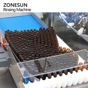 ZONESUN ZS-WB48 Lavadora de Botellas Pequeñas de Alta Velocidad Automática de 48 Cabezales Rotatorios para Frascos de Vidrio y Plástico Redondos, Máquina de Lavado y Enjuague por Aire - Product Image 5
