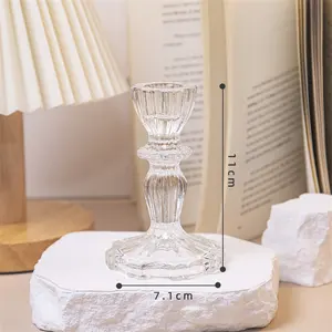 Luxury Dinner Wedding Decorations Crystal Candlestick Glass Candle Holder