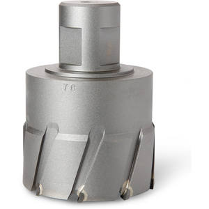 Sierra perforadora Fein Ultra 100 de 70 mm con punta de carburo y vástago Weldon de 32 mm, acero de alta velocidad integral con piloto métrico - Product Image 1