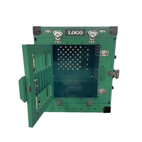 Jaula de Aluminio Apilable para Perros de Uso Comercial Resistente con Ruedas, Fácil de Plegar, para Tiendas de Mascotas, Canchas, Aeropuertos y Hoteles