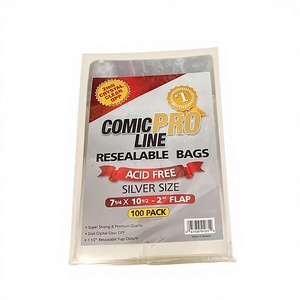 Comic Pro Line Resealable Comic <b>Bags</b> Silver Size 7 1/4 X 10 1/2 Acid Free 100 <b>Pack</b> - Product Image 3