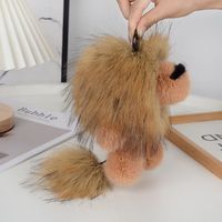 Jouets en peluche mignons de dessins animés, porte-clés lion en fourrure moelleuse, peluches douces, breloques de sac promotionnelles