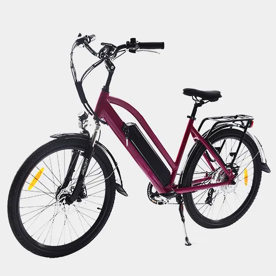 New design ebike 48V 500W silver rear hub motor 26 inch electric city bike electric bike for women