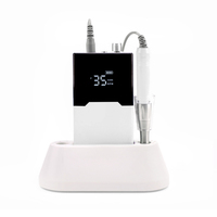 Machine à ongles électrique sans fil portable grand écran 35000 tr/min avec station de charge et support pour embouts