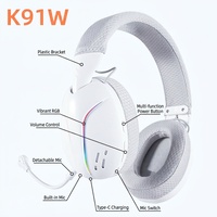Casque de jeu sans fil RGB avec audio Hi-Fi, haut-parleur dynamique, faible latence de 20 ms, connexion tri-mode, ergonomique, audiophile, pour les voyages