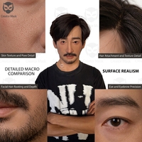 Masque en silicone hyper réaliste de qualité supérieure, masque facial humain personnalisé pour la diffusion vidéo en direct, accessoires hyper réalistes pour homme asiatique