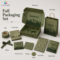 Boîte d'emballage cadeau en carton vert olive écologique de qualité supérieure, à double paroi, pour abonnement et envoi, idéale pour les voyages et les aventures.