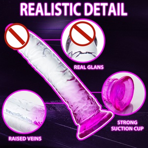 Dildos para Mujeres Personalizables, Impermeables, de Material TPE Seguro, Sin Vibración, Transparentes, Realistas, con Ventosa, Ecológicos - Product Image 5