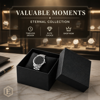 Boîtes à montres noires personnalisées, boîte à montres rigide en carton avec coussin en éponge, boîte de rangement pour montres, emballage cadeau, boîte organisatrice avec logo OEM