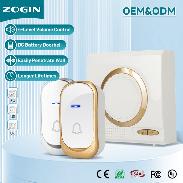 OEM Modern Design Smart Wireless Home Doorbell Long Range Wireless Door Bell Long-distance Transmission DC Doorbell