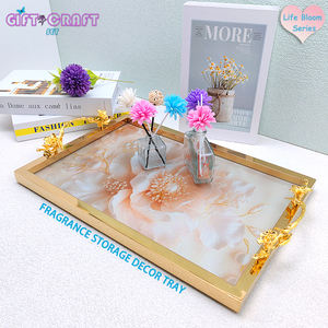 Plateau moderne simple plateau en métal doré en acier inoxydable pour mariage hôtel salle de bain décor coiffeuse plateau approprié décoration de la maison - Product Image 4