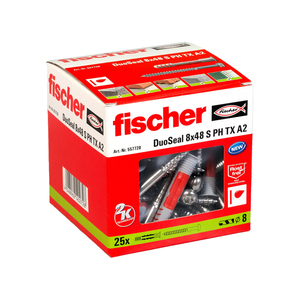 Bouchons d'étanchéité Fischer DuoSeal 8mm avec vis en acier inoxydable (25pcs) - Product Image 5