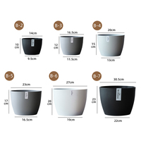 Pot pour plantes d'intérieur avec trou de drainage, pots ronds légers, pots à plantes écologiques, petits pots à fleurs en plastique PP
