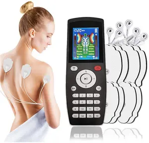 Massageador eletrônico de pulso ems, máquina digital de tens de pulso, estimulador muscular, alívio da dor no corpo, com almofada, 16 modos