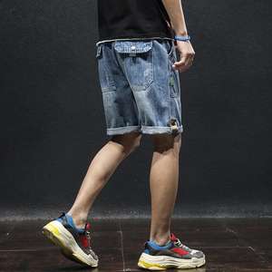 กางเกงยีนส์ขาสั้นสำหรับผู้ชาย,กางเกงยีนส์ขาสั้นแฟชั่นฟอกเบาและซักปานกลางกางเกงแม็กซิลลาเด Hombre 2022 - Product Image 5