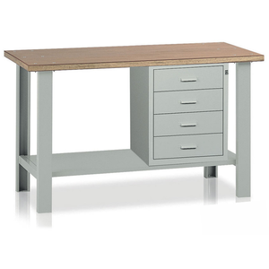 Tecnotelai Établi classique avec commode et plateau en bois 1500x750x900mm - Product Image 1