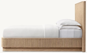 Lit double en bois massif de style américain classique moderne de luxe avec rangement, écologique et durable pour la maison ou la chambre d'hôtel - Product Image 6