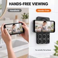 Support magnétique pour téléphone à ventouse, mains libres, pour diffusion en direct, selfie, vidéo, verre, carrelage, multi-surfaces