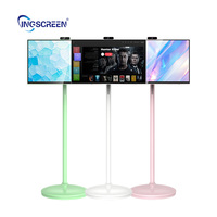 INGSCREEN 32 pulgadas pantalla táctil TV precio mini TV portátil pantalla táctil TV inteligente con soporte