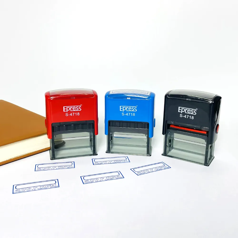 Printer Stempel Karet 47X18, Stempel Tinta Otomatis dengan Bantalan Tinta