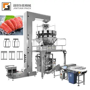 Waffeln/Gefrorene Kartoffel/Lebensmittel Chips/Reis Verpackung Maschine Mit Multi kopf Waage Automatische Vertikale Verpackung Maschine