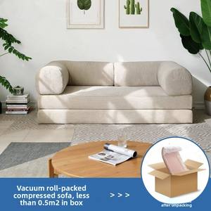 Sofá Cama Extensible Plegable Minimalista Creativo para Apartamentos Pequeños, Desmontable, Lavable, Compresible, Recto, de Franela para Sala de Estar - Product Image 2