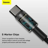 Baseus Câble USB C vers USB Type C 100W Charge rapide Câble de données Type-C PD pour iPhone 15 Pro Max MacBook iPad Xiaomi