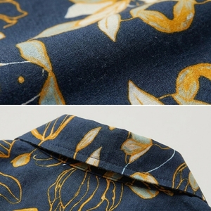 Magnificent Cost Short Sleeve 100% Organic Cotton Print Camp Collar Sustainable Abstract <b>Repeat</b> Pattern Mens Tropical Shirts - Product Image 4