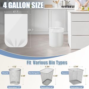 <b>Small</b> Trash <b>Bags</b> 4 Gal 100 Count <b>White</b> Scent Free For Food Waste Bathroom Use - Product Image 2