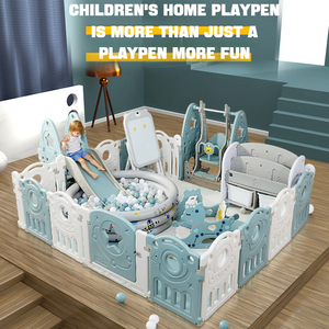 Ensemble de terrain de jeu intérieur tout-en-un pour enfants avec toboggan, balançoire, <span class=keywords><strong>piscine</strong></span> à balles et parc de jeu sécurisé pour les tout-petits - Product Image 2