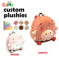 Sacs à dos en peluche pour enfants en coton rose personnalisés avec un matériau en coton super doux, design mignon, sacs en peluche, fabricant OEM