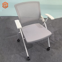 Chaise de formation scolaire avec tablette d'écriture, dossier en maille, pliable, chaise d'étudiant robuste, cadre métallique, chaise de conférence pour salle de classe