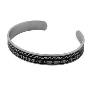 Ensemble de bijoux vintage personnalisé en acier inoxydable, style classique, demi-ouvert, simple, bracelet jonc et bague - Product Image 5