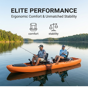 Kayak de Pesca con <span class=keywords><strong>Pedales</strong></span> Dobles para Dos Personas, Modular, Naranja, de Plástico Rotomoldeado, Canoa Oceánica - Product Image 3