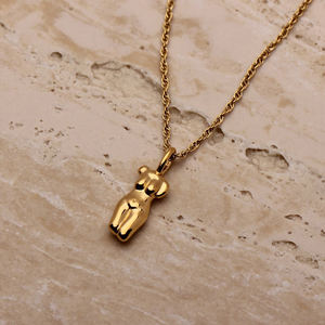 Collier pendentif en acier inoxydable doré plaqué or 18 carats imperméable, motif <span class=keywords><strong>abstrait</strong></span> <span class=keywords><strong>de</strong></span> <span class=keywords><strong>visage</strong></span> et corps <span class=keywords><strong>de</strong></span> <span class=keywords><strong>femme</strong></span>, sans ternissement - Product Image 5