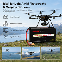 Pengiriman Cepat Baterai Drone 10C High Rate 47.4V 27000mAh 12S UAV Aman LiPo Konektor Khusus Baterai Drone Industri