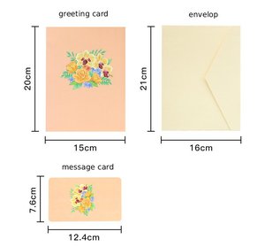 Biglietto d'<span class=keywords><strong>Auguri</strong></span> 3D Pop-up con Fiori, Elegante Cartolina Artigianale con Design di Vaso di Fiori Vivaci, Ideale <span class=keywords><strong>per</strong></span> <span class=keywords><strong>Auguri</strong></span> di <span class=keywords><strong>Compleanno</strong></span> e Festa della Mamma - Product Image 6