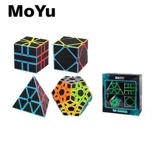 MoYu MeiLong Carbon WCA Würfel Set mit 4 PCS Magic Cube Puzzle Würfel Spielzeug