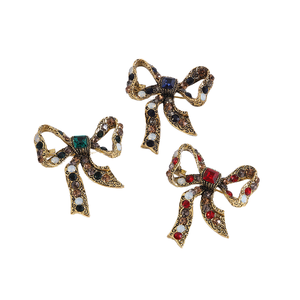 ヴィンテージ クリスタル ボウ ブローチ 女性用 - Product Image 1